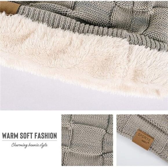 Slouchy Beanie Hats for Men Apricot - Picture 5 of 6